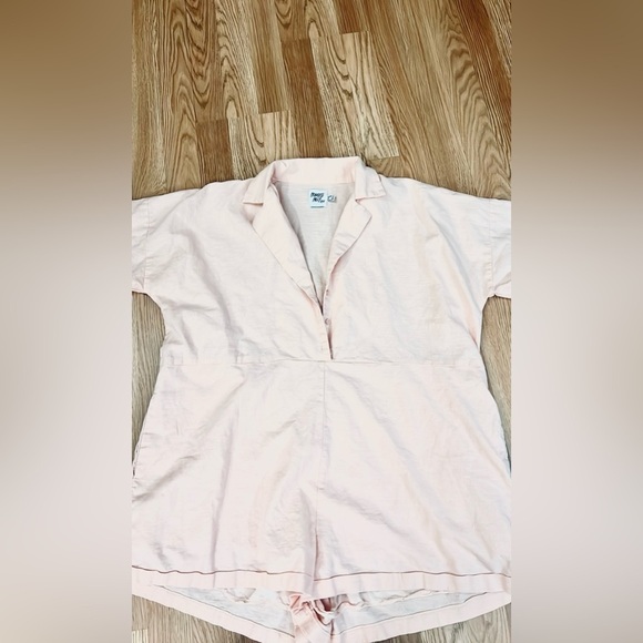 Princess Polly,Womens Oversized Sinclair Romper,Pink-Salmon Linen Blend,Size 4, - Picture 6 of 16